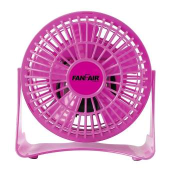 FanFair 4 Inch Personal Desk Fan, Pink