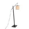 Arturo Contemporary Floor Lamp in Black Wood and Black Steel with Rattan Shade by LumiSource - 4 of 4