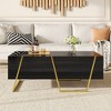 Sapphtopaz 47.3" Modern Coffee Table with Storage Drawers Rectangular Coffee Bar with Elegant Base Center Table for Living Room - 4 of 4