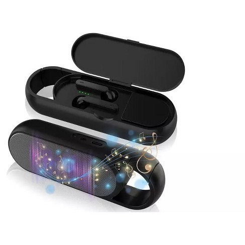 Link 2 In 1 True Wireless Earbuds With Bluetooth Speaker Duo Charging Case  Great For Outdoor Activities, Sports, Biking, Picnic, Camping - Black :  Target