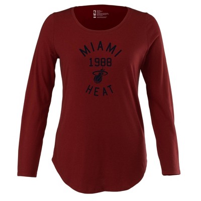 NBA Miami Heat Women's Long Sleeve Scoop Neck T-Shirt