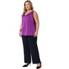 Agnes Orinda Women's Plus Size Silky Satin V Neck Casual Sleeveless Summer Basic Tank Tops - 3 of 4