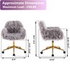 QingMoon Fluffy Office Chair, Adjustable Desk Chair, Faux Fur Computer Chair, Swivel Vanity Chair with Chrome Base for Living Room, Study - 4 of 4