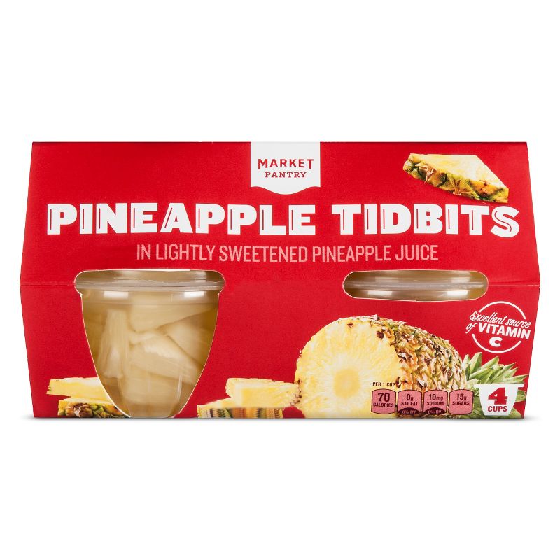 Pineapple Tidbits Fruit Cups 4oz 4ct - Market Pantry&#8482;, 1 of 2