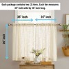 HLC.ME Linda Faux Linen Textured Semi Sheer Privacy Rod Pocket Short Cafe Curtain Tiers, Set of 2 - 2 of 4