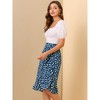INSPIRE CHIC Women's Floral Ruffle Elastic High Waist Button Flowy Split Skirt - 4 of 4