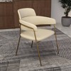 LeisureMod Dining Chair Upholstered in Leather/Polyester/Velvet with Stainless Steel Legs Axis Collection Set of 2 - 2 of 4