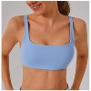 Coolmee Women Double Lined Square Neck Sports Bras Running Fitness Top Wide Strap Yoga Bra Pilates Training Vest Underwear - 2 of 4
