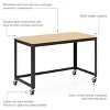 48" Wide Mobile Metal Desk for Home Office with Maple Top - Space Solutions - 4 of 4