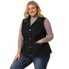 Agnes Orinda Women's Plus Size Utility Cargo Pockets Drawstring Waist Sleeveless Scrub Vests - 4 of 4