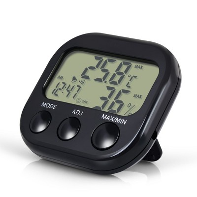 Digital TEMP Humidity Clock Thermometer Hygrometer Luftfeuchtigkeitsmesser NEW 