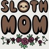 Junior's Design By Humans Sloth Mom Flowers By SlothgirlArt T-Shirt - 2 of 2