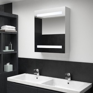 vidaXL LED Bathroom Mirror Cabinet 19.7 in.x5.3 in.x23.6 in. - 1 of 4