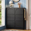 SKRAN Shoe Cabinet, Free-Standing Shoe Rack Narrow Entryway Storage with 6 Flip Drawers 3 Silvery Hooks and Adjustable Shelf for Hallway - 2 of 4
