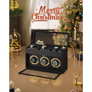 RONNE 9-Slot Watch Box, Vertical Watch Display Case with Glass Windows, Adjustable Watch Holders, Ink Black - 1 of 4