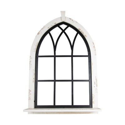 White Wood and Black Metal Window Pane Wall Décor - Foreside Home & Garden