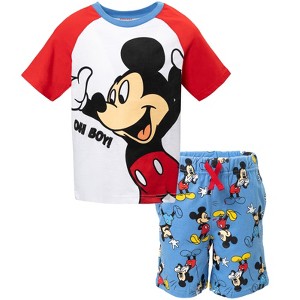 Disney Mickey Mouse Lion King Pixar Cars Pixar Toy Story French Terry T-Shirt and Shorts Outfit Set Toddler to Big Kid - 1 of 4