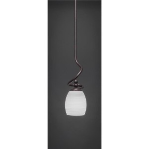Toltec Lighting Capri 1 - Light Pendant in  Dark Granite with 5" White Linen  Shade - 1 of 1