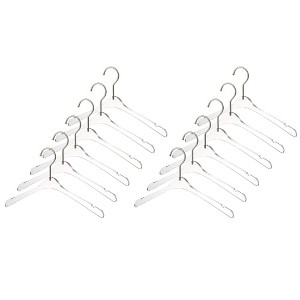 YBM Home Quality Acrylic Clear Kids Size Clothes Hangers, Pack of 12 - 1 of 3