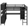 Bellemave Metal Loft Bed with Wardrobe And L-shaped Desk,  Loft Bed with Storage Cubes and Shelves, Heavy Duty Loft Bed for Kids Teens Adults, Black - 4 of 4
