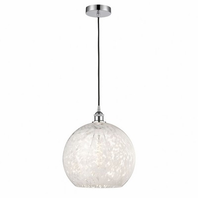 White Mouchette - 1 Light Cord Hung Pendant In Modern Style-16.63 Inches Tall and 13.75 Inches Wide