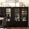 Chic Crate Modern Black Buffet Cabinet with Glass Doors & Drawer, Wooden Sideboard for Dining Room & Entryway - 4 of 4