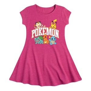 Girls' - Pokémon - Psyduck Spiral Fit & Flair Cap Sleeve Dress - 1 of 2