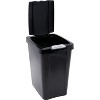 7.5 gallons black plastic touch-type trash can, suitable for offices, bedrooms and kitchens - 3 of 4