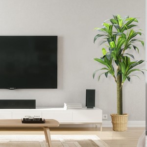 Artificial Tree 5.4 FT, Dracaena Silk Plant Artificial Faux Plants Evergreen Dracaena Marginata Fake Yucca Palm Trees in PotGarden Housewarming Gift - 1 of 4