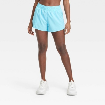 Women's Woven Mid-Rise Run Shorts 3" - All In Motion™ Light Blue XL