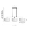 Rennnsan Orsenna 50" W 3 - Light Drum Liner Linen Modern Dimmable Kitchen Island Pendant in Black - 3 of 4