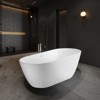55 in. Oval Acrylic Soaking Bath Tub Flatbottom Freestanding Bathtub with Chrome Removable Drain - 3 of 4