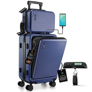 TravelArim 22” Carry On Luggage with Luggage Scale, Airline Approved Carry On Suitcase with Wheels, Small Suitcase - 1 of 4