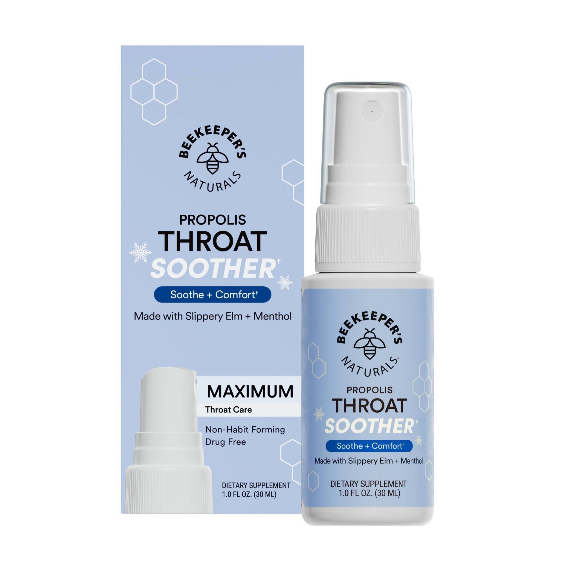 Beekeepers Naturals Propolis Throat Support Cool and Calm Spray - Propolis Menthol - 1 fl oz