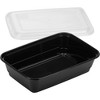 GoodCook Meal Prep 1 Compartment Rectangle Black Containers + Lids - 10ct - image 2 of 4