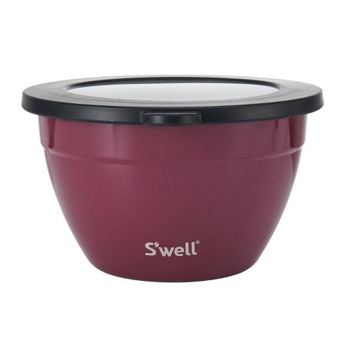 S'well 64oz Salad Bowl Kit Wild Cherry: Stainless Steel Salad Container with Silicone Lid, Dishwasher-Safe, Red - image 1 of 4