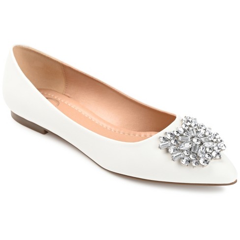 High quality Women's Pointed Toe Embellished Slip On Flats