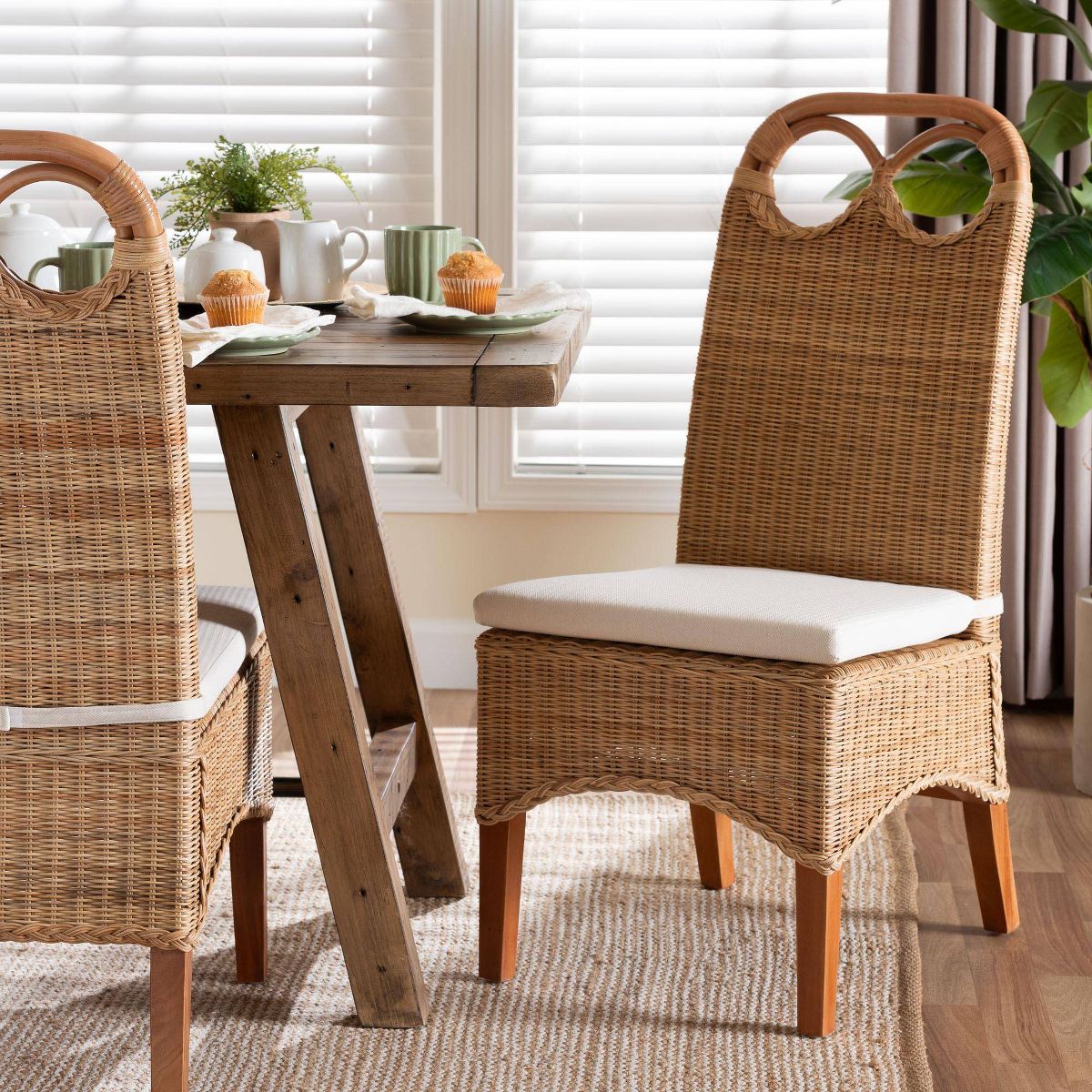 bali & pari Dyna Natural Rattan Dining Chair Natural