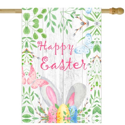 Happy Easter Bunny Ears Pastel Garden Flag