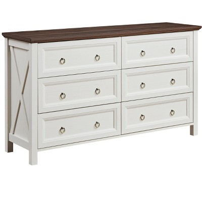 NicBex Wood White Dresser with Barn Door Style,Dressers Organizer for Bedroom,Living Room,Hallway,White