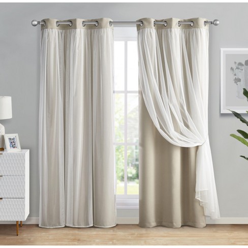 Kate Aurora Basic Elegance 2 Pack Double Layered Hotel Chic Sheer Light Defusing Curtains - image 1 of 1