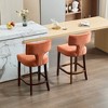 HDZNVF Set of 2 Mid Century Modern Counter Height Bar Stools, Orange - 3 of 4