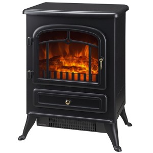 ChicFurnit Indoor Fireplaces 22"Freestanding Fireplace Fireplace Heater with Realistic Flames for Living Room, Black, 17.72"*12.99"*22.05" - 1 of 4
