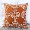 ChicFurnit Bed Pillows Boho Geometric Home Pillow Velvet Decor Pillow with Hidden Zipper Cotton Pillows for Living Room Decoration, Orange, 20"*1"*20" - 3 of 4