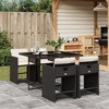 vidaXL 5 Piece Patio Dining Set with Cushions Black and Cream Poly Rattan - Glass - 4 Items - 2 of 4