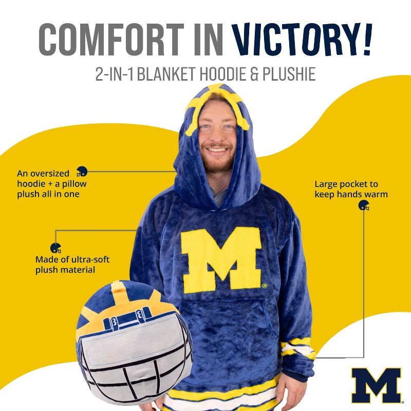 University of Michigan Snugible Blanket Hoodie & Pillow, 3 of 10