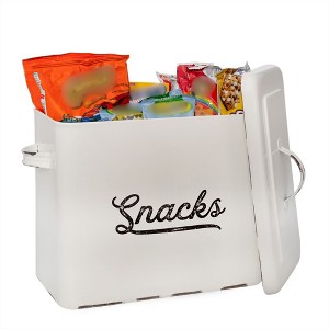 AuldHome Design Enamel Snack Bin; Modern Farmhouse Style Snack Container for Single Serving Packs - 1 of 4