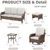 Buenhomino 6 Pieces Patio Furniture Sets with Swivel Chairs, Wicker Outdoor Furniture Set for Porch Deck Bistro Lawn Garden Backyard Poolsid - 3 of 4