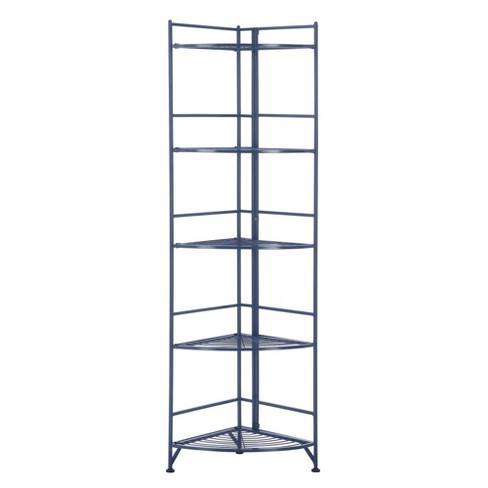 5 store Tier Folding Metal Corner Shelf