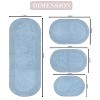Double Ruffle Bathroom Rugs Set, Washable Rug, Extra Soft and Absorbent bath Rug, Kitchen Mat, Bath Mat Set,Non-Slip, 4 Pcs Set with Runner, Blue - 3 of 4